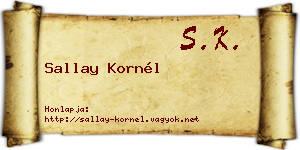 Sallay Kornél névjegykártya